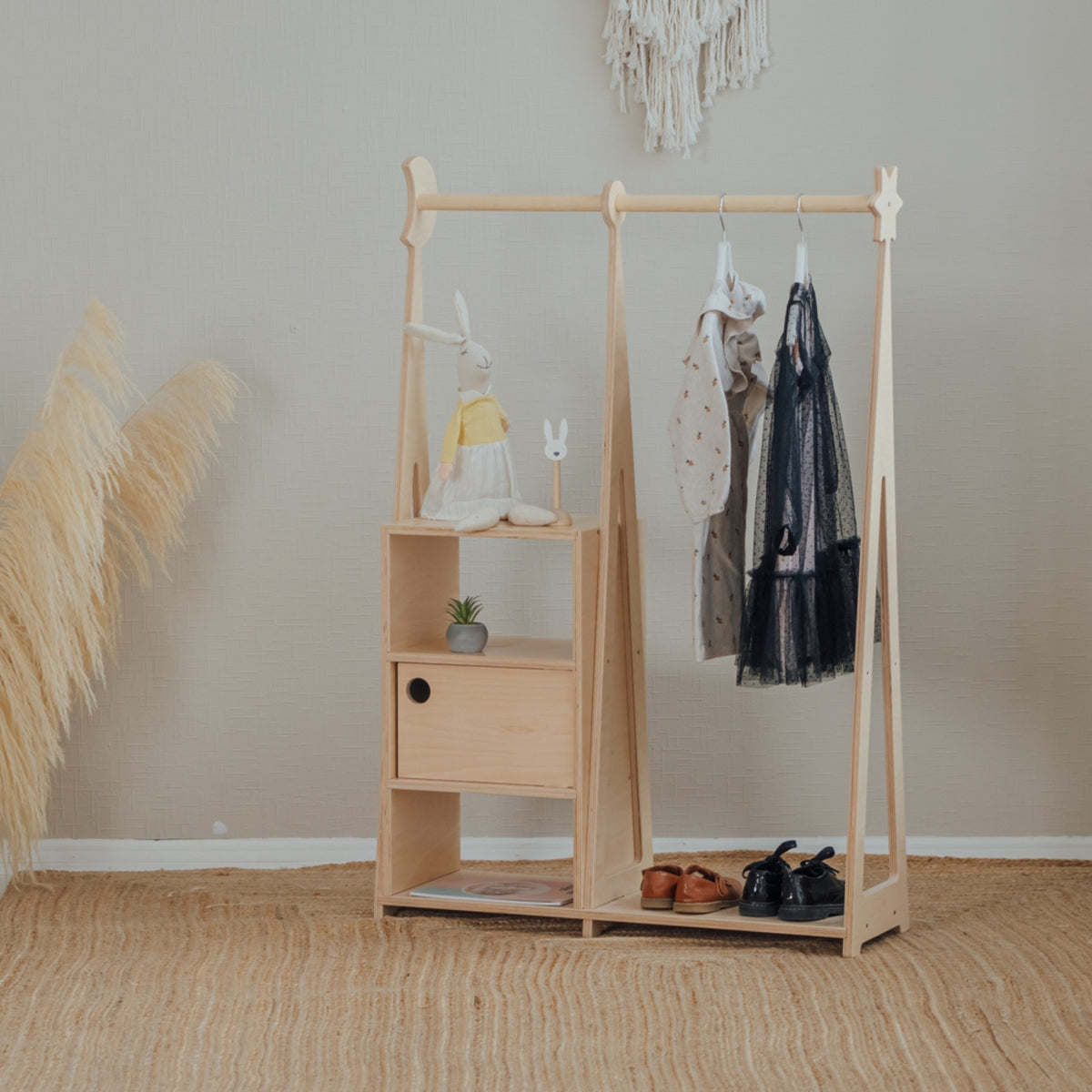leg&go Montessori Wardrobe with Storage – Natural, photo 3