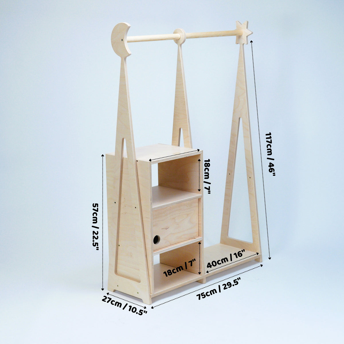 leg&go Montessori Wardrobe with Storage – Natural, photo 6