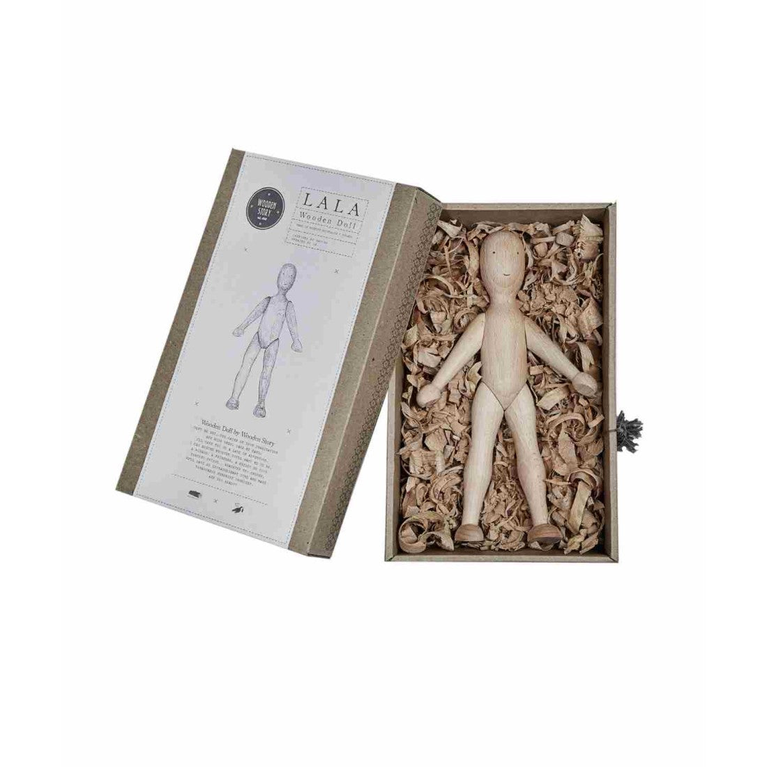 Wooden Beech Doll with Pants