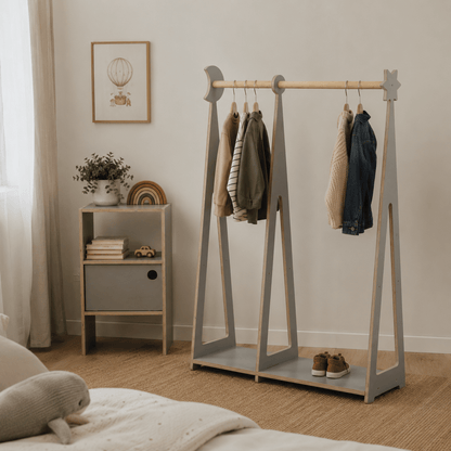 leg&go 2in1 Montessori-Kleiderschrank – Grau