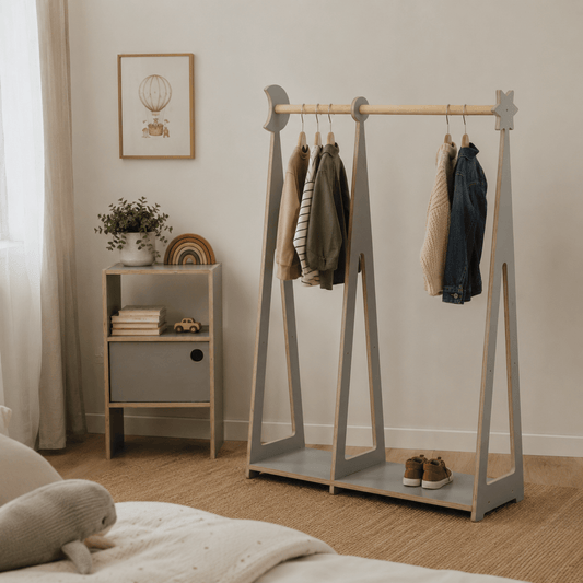 leg&go 2in1 Montessori-Kleiderschrank – Grau
