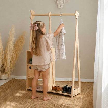 leg&go 2in1 Montessori-Kleiderschrank | Natur