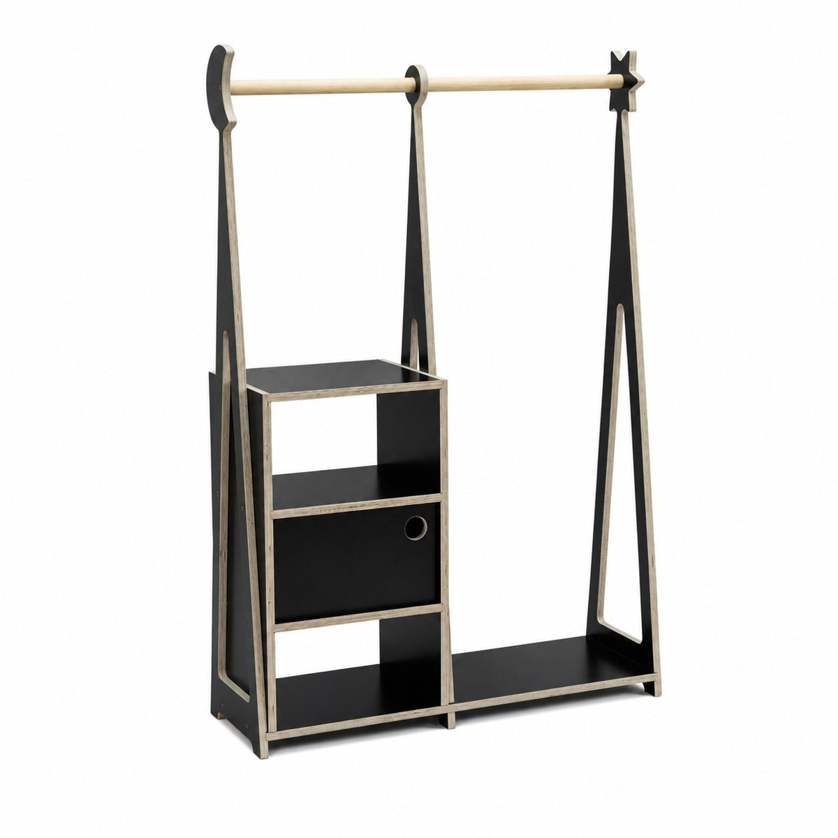 leg&go Montessori Wardrobe with Storage – Black