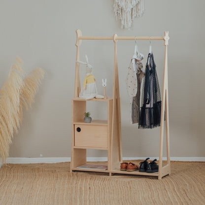 leg&go Montessori Wardrobe with Storage – Natural, photo 3