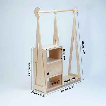 leg&go Montessori Wardrobe with Storage – Natural, photo 6