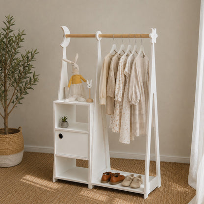 leg&go Montessori Wardrobe with Storage – White, photo 4