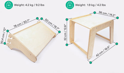 Table and Chair for the leg&go Swedish Wall