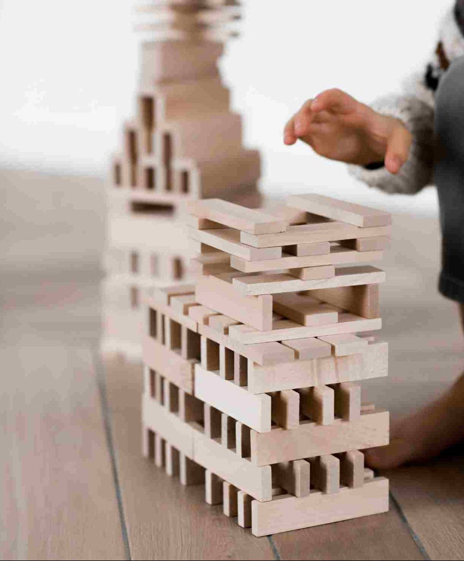 Wooden Architectural Blocks in a Bag - Natural, 200 Pieces