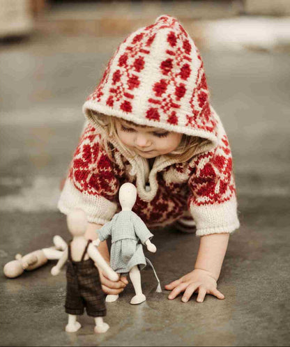 Wooden Beech Doll with Pants