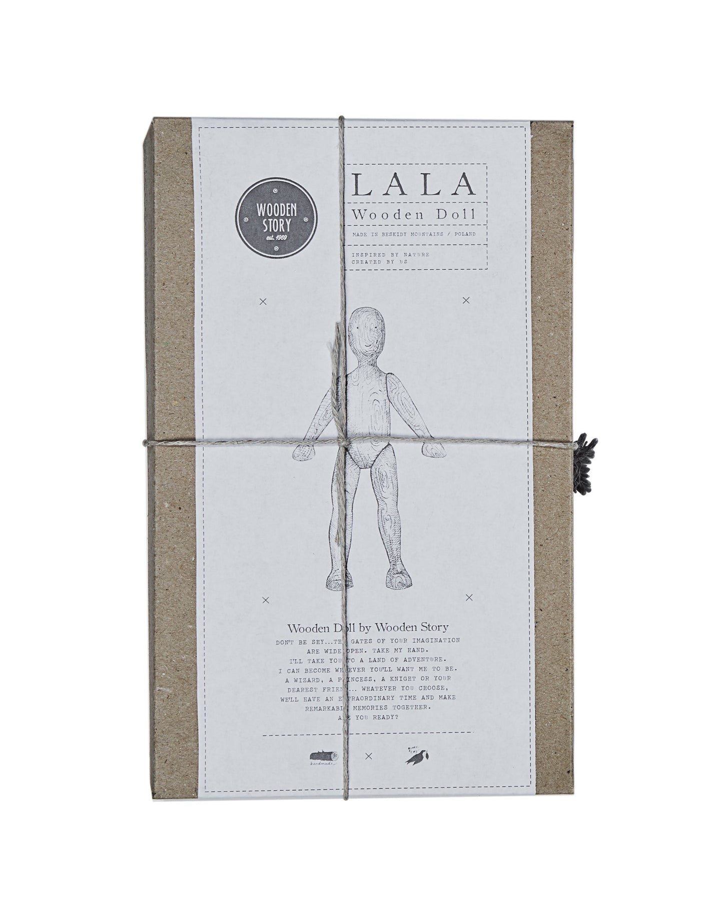 Wooden Walnut Doll with Pants