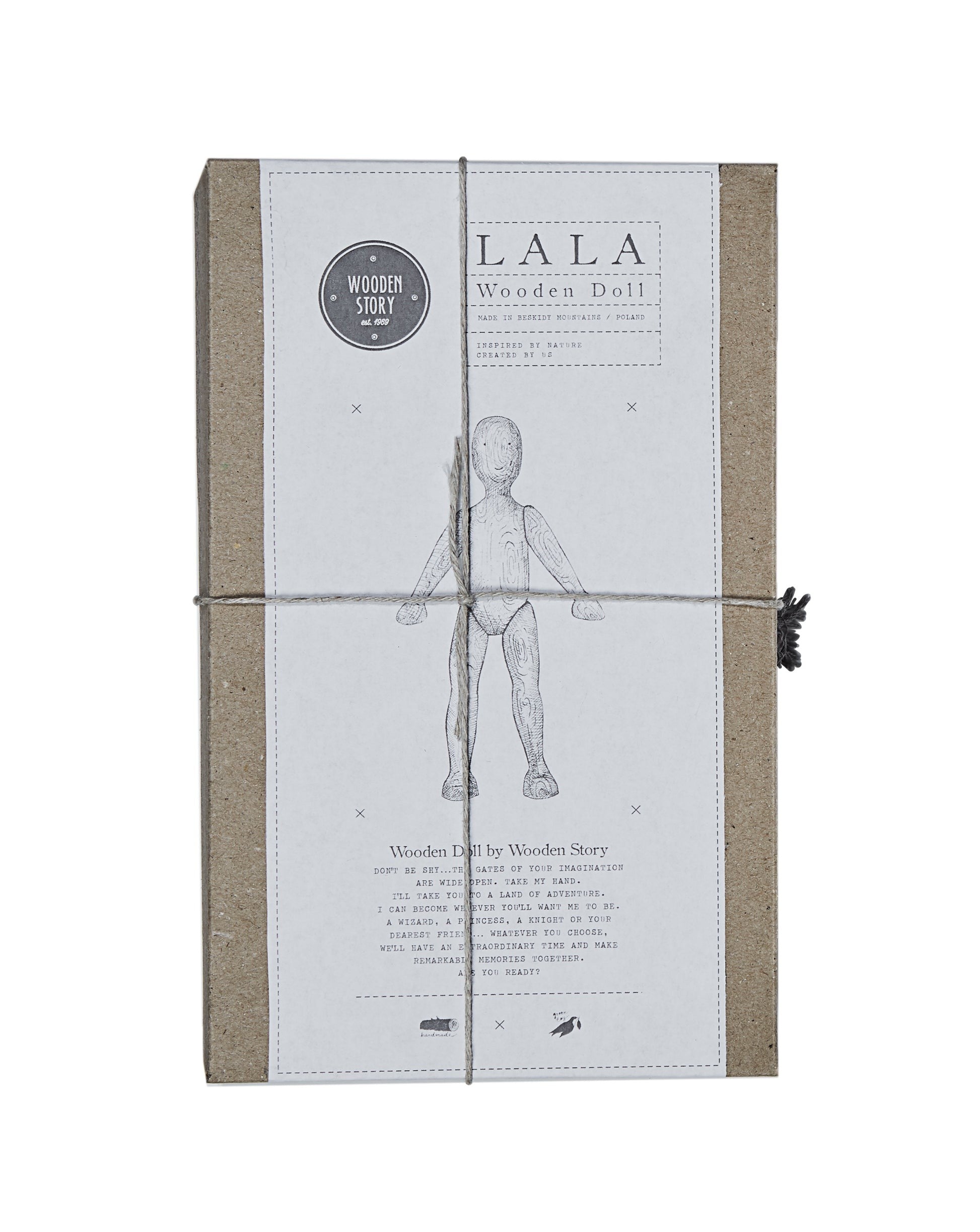 Wooden Walnut Doll with Pants