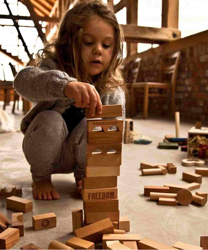 Wooden Blocks in a Bag – Natural, 50 Pieces