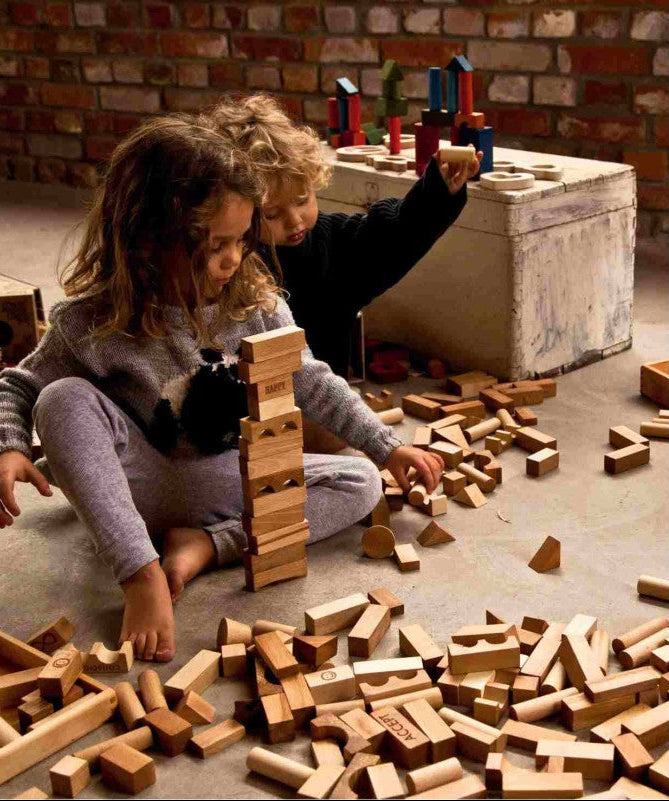 Wooden Blocks in a Bag – Natural, 50 Pieces